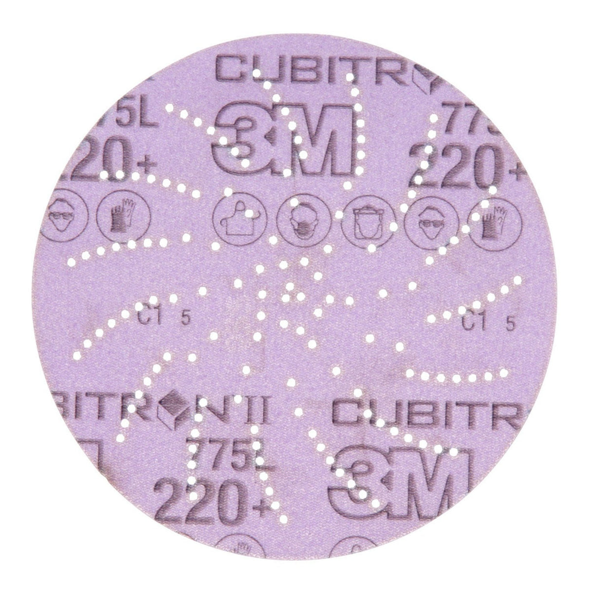 3M 775L Xtract Cubitron II Film Disc 220+ 5 in Die 500LG (7100064270) (250 Pack)
