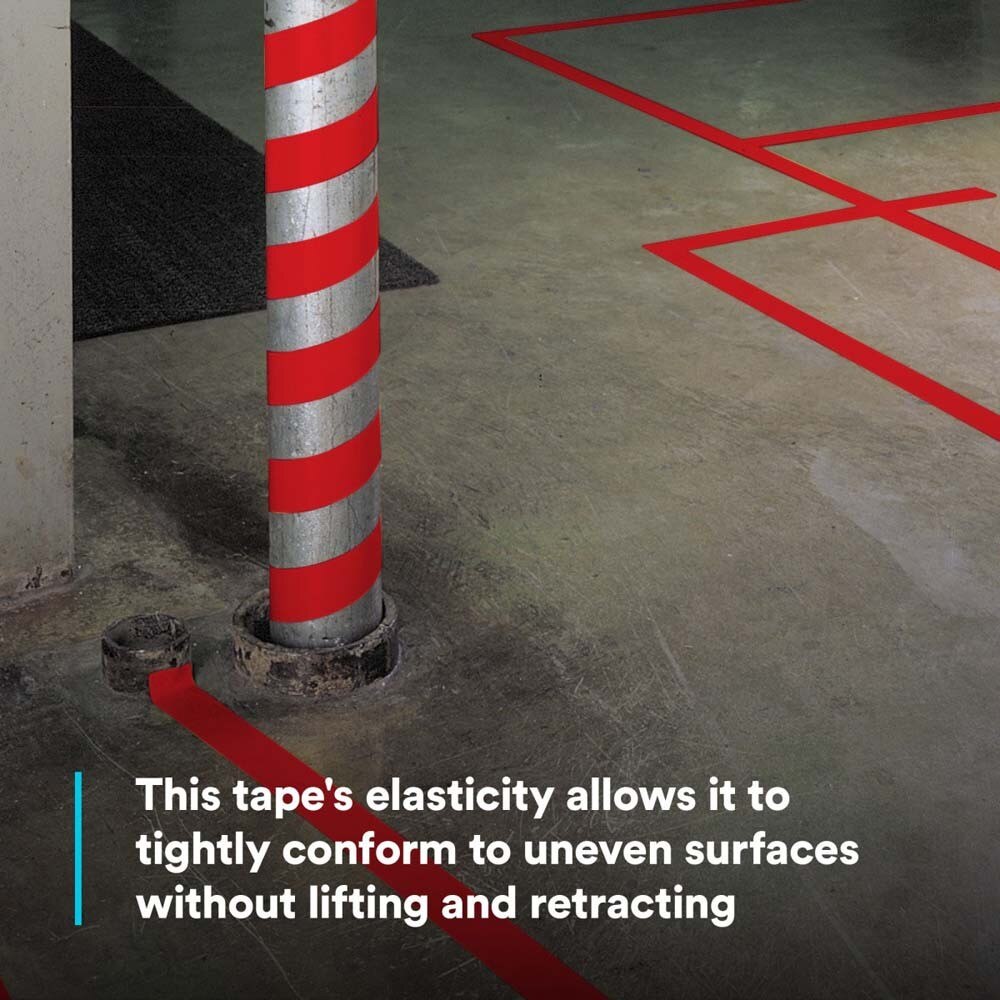 3M 7100064525 Vinyl Tape 471 Red for Floor Marking, Paint Masking, Color Coding (1 Roll, 3 in x 36 yd) - 8