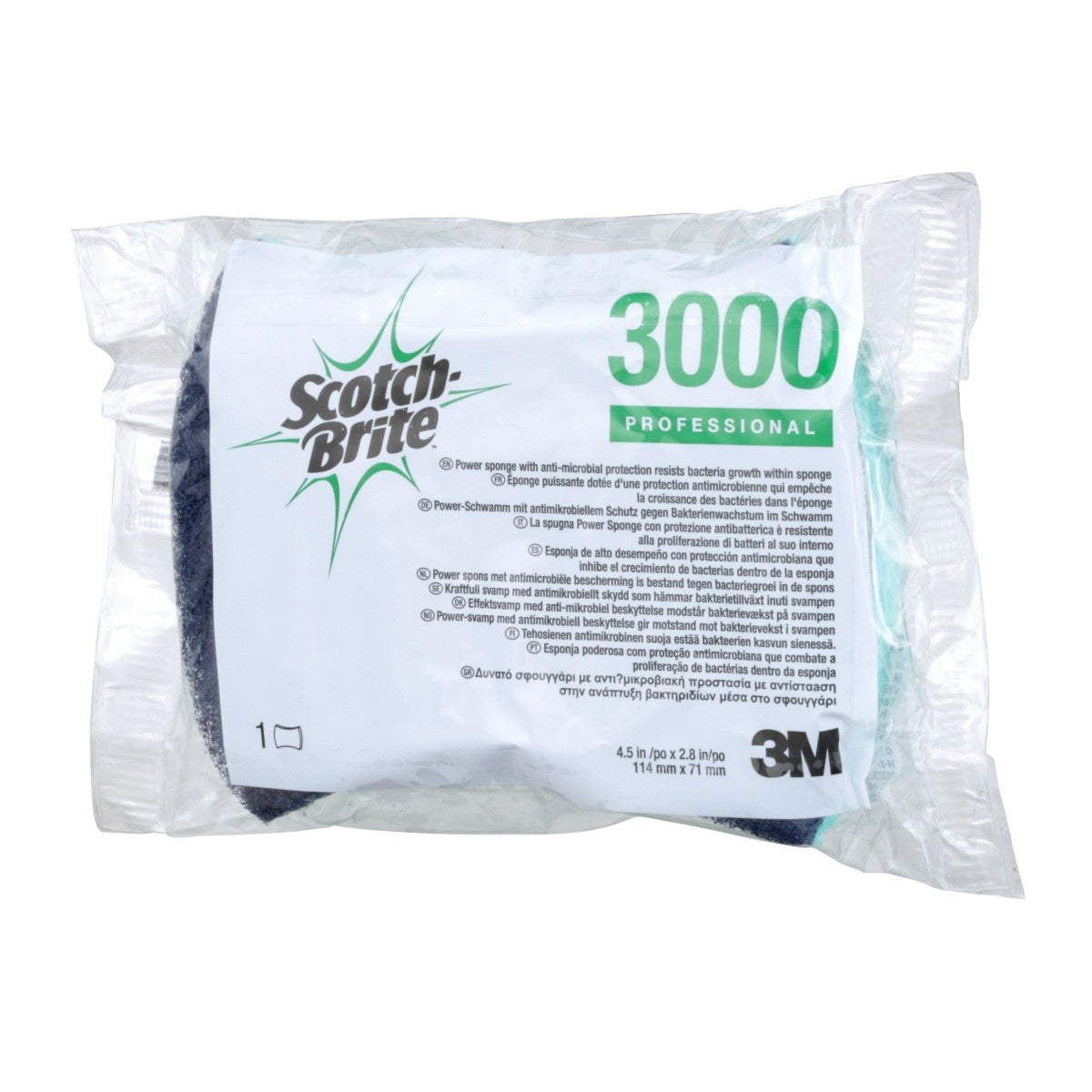 3M Scotch-Brite Power Sponge 3000 Non Scratch Scrub Sponge, 4.5 in x 2.8 in (7100064740) (20 Pack) - 3