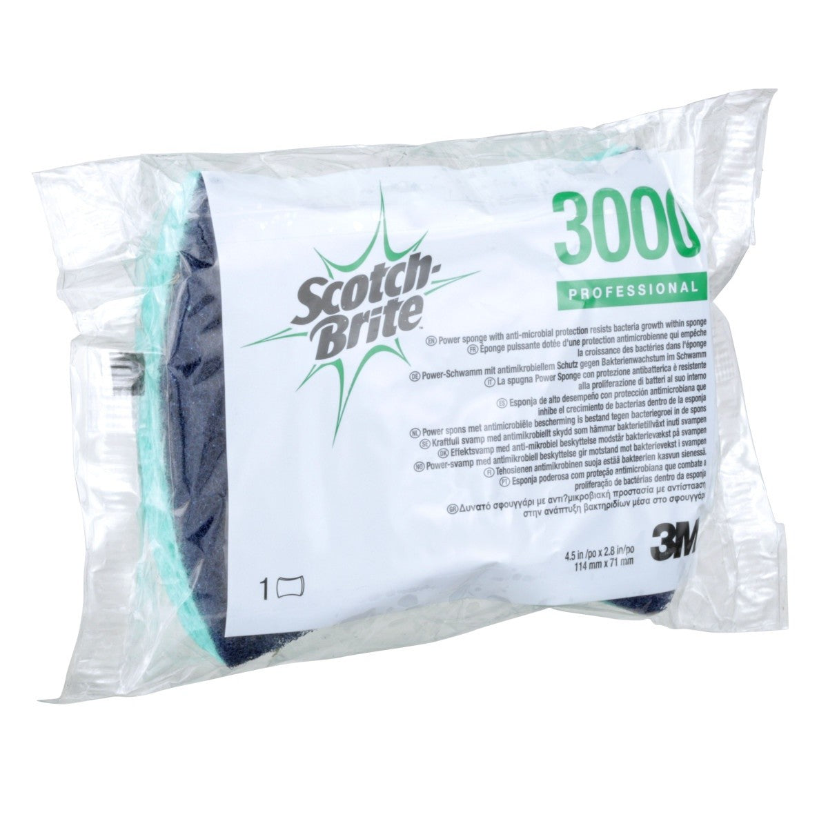 3M Scotch-Brite Power Sponge 3000 Non Scratch Scrub Sponge, 4.5 in x 2.8 in (7100064740) (20 Pack) - 4