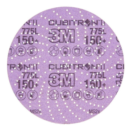 3M 775L Xtract Cubitron II Hookit Clean Sanding Film Disc , 150+ Grit, 6 in. Hook-and-Loop for Paint Prep, Removal, Sanding, Refining, Blending, Featheredge (7100065918) (50 Pack)