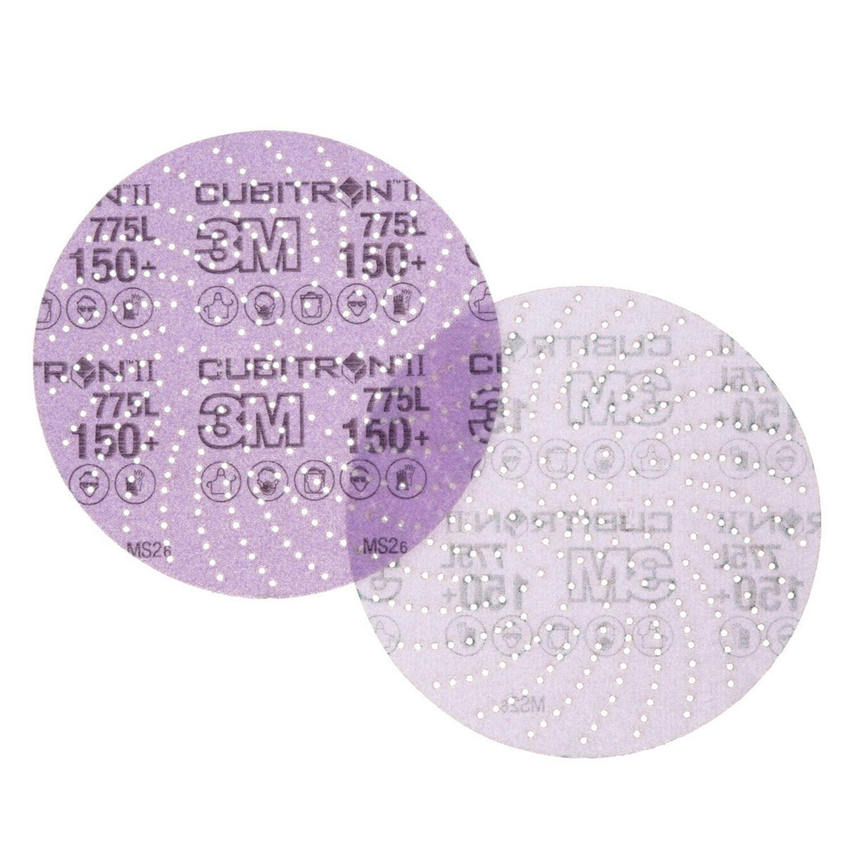 3M 775L Xtract Cubitron II Hookit Clean Sanding Film Disc , 150+ Grit, 6 in. Hook-and-Loop for Paint Prep, Removal, Sanding, Refining, Blending, Featheredge (7100065918) (50 Pack) - 2