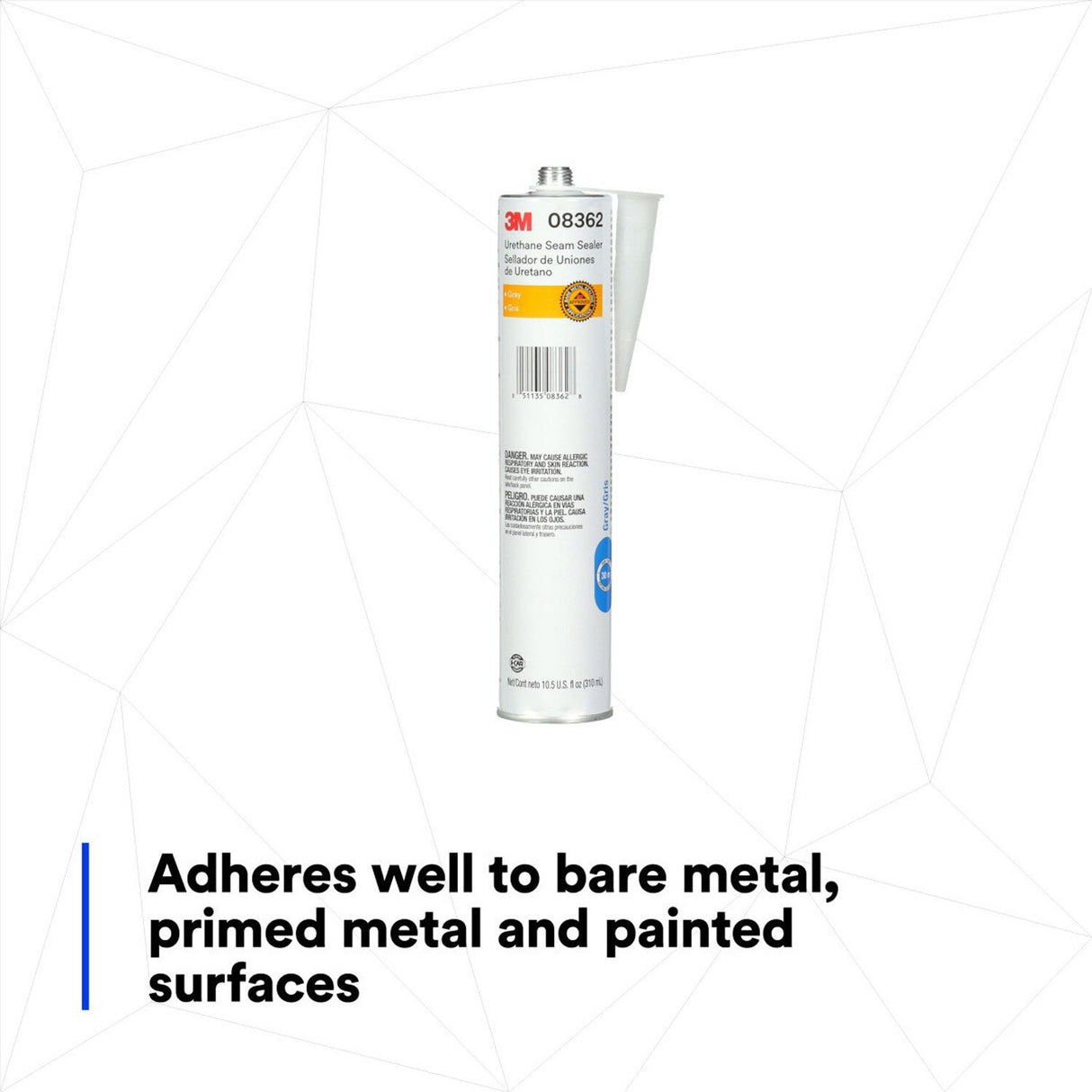 3M 08362 Urethane Seam Sealer, Gray, High Solids, Permanently Flexible, 310 mL/10.5 fl oz Cartridge (7100066294) (12 Pack) - 7