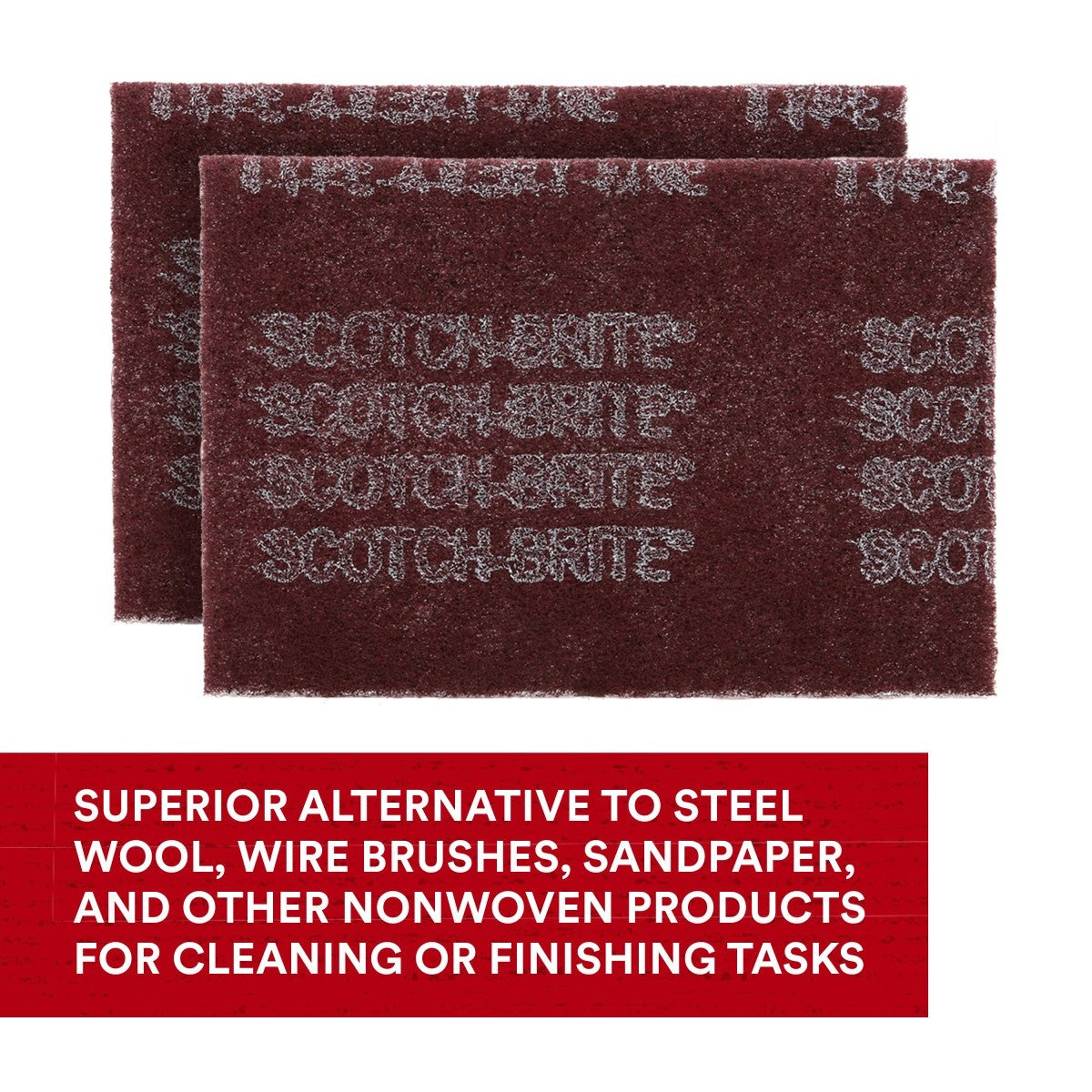 3M 7447 Scotch-Brite General Purpose Hand Pad, Very Fine, Aluminum Oxide, Maroon, 6 in x 9 in, Surface Preparation, Scuffing, Blending, Cleaning (7100066382) (4000 Pack) - 3