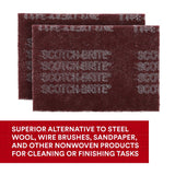 3M 7447 Scotch-Brite General Purpose Hand Pad, Very Fine, Aluminum Oxide, Maroon, 6 in x 9 in, Surface Preparation, Scuffing, Blending, Cleaning (7100066382) (4000 Pack) - 3
