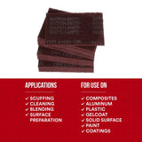 3M 7447 Scotch-Brite General Purpose Hand Pad, Very Fine, Aluminum Oxide, Maroon, 6 in x 9 in, Surface Preparation, Scuffing, Blending, Cleaning (7100066382) (4000 Pack) - 4