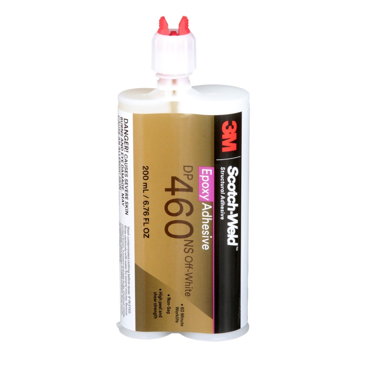 3M DP460NS Scotch-Weld Epoxy Adhesive, Off-White, 200 mL Duo-Pak (7100069441) (12 Pack)