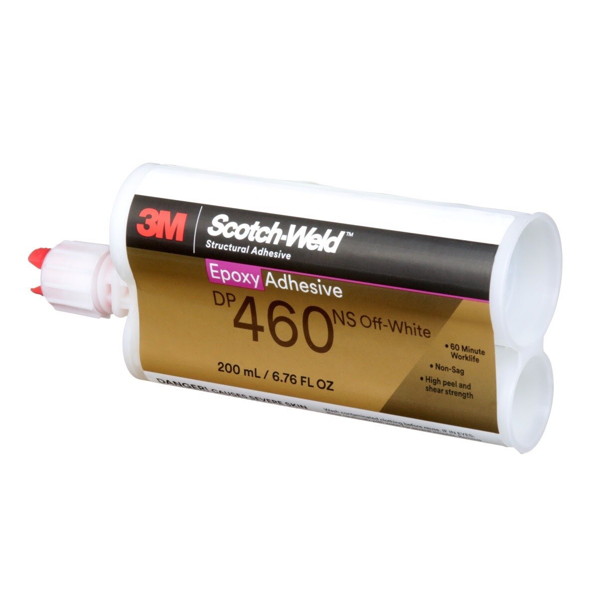 3M DP460NS Scotch-Weld Epoxy Adhesive, Off-White, 200 mL Duo-Pak (7100069441) (12 Pack) - 4