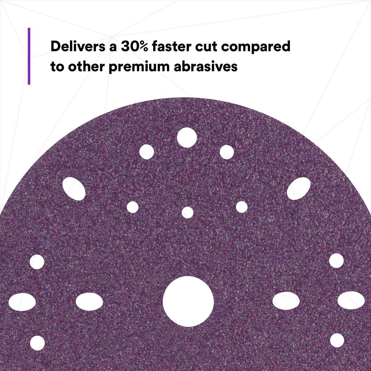 3M 737U 31370 Cubitron II Hookit Clean Sanding Abrasive Disc, 6 in, 40 Plus Grit, Purple (7100073549) (100 Pack) - 3