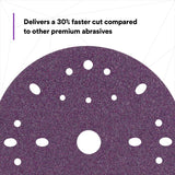 3M 737U 31370 Cubitron II Hookit Clean Sanding Abrasive Disc, 6 in, 40 Plus Grit, Purple (7100073549) (100 Pack) - 3
