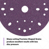 3M 737U 31370 Cubitron II Hookit Clean Sanding Abrasive Disc, 6 in, 40 Plus Grit, Purple (7100073549) (100 Pack) - 4