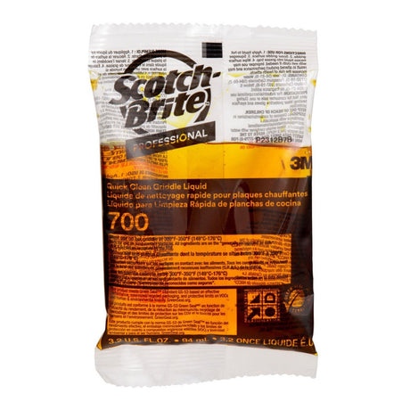 3M 700-40 B0070MSX6Y Scotch-Brite Quick Clean Griddle Cleaning Liquid, Orange, 3.2 oz Packets, for hot or cool griddles (7100074067) (40Pack)