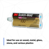 3M Scotch-Weld Epoxy Adhesive DP100 Clear Two-Part Fast Cure Rigid Epoxy 200 mL 6.76 fl oz Duo-Pak (DP100) (7100075490) (12 Pack) - 8