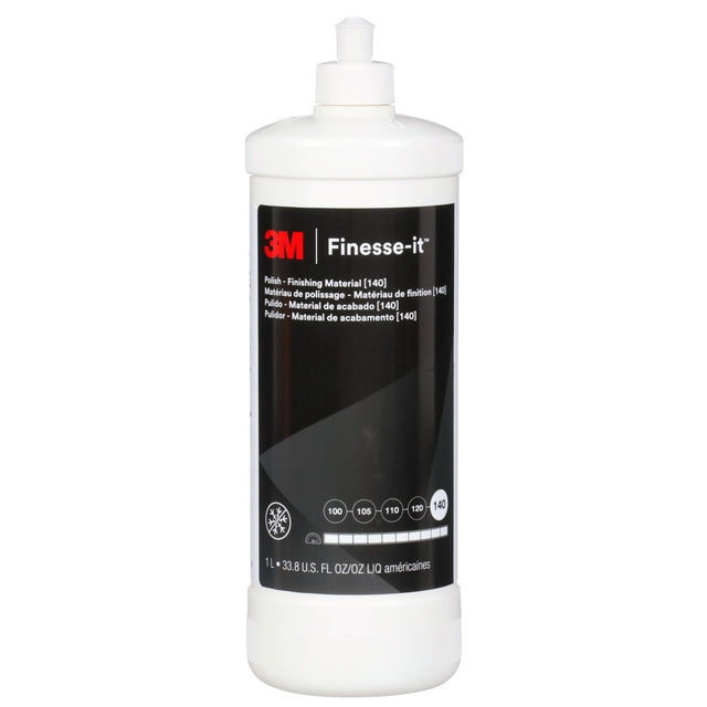 3M 140 Finesse-it Polish Finishing Material, White, Easy Clean Up, 1 Liter (81235) (7100075518) (12 Pack)