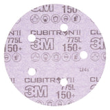 3M 775L Cubitron II Hookit Film Disc, 150+, 3 mil, Purple, 5 in x NH, 5HL, Die 500FH (7100075696) (1250 Pack)
