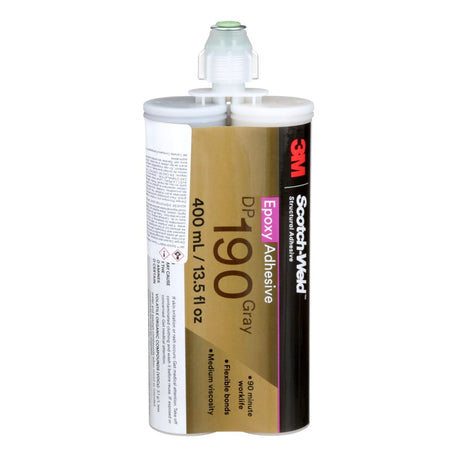 3M Scotch-Weld Epoxy Adhesive DP190, Gray, 400 mL Duo-Pak (DP190) (7100076722) (6 Pack)