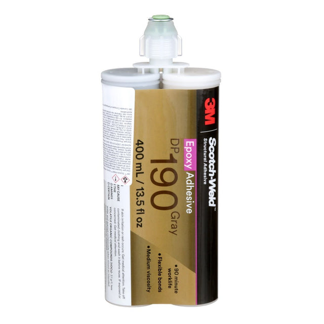 3M Scotch-Weld Epoxy Adhesive DP190, Gray, 400 mL Duo-Pak (DP190) (7100076722) (6 Pack)
