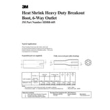 3M HDBB-605-1-250 Heat Shrinkable Cable Breakout Boot : black, 6-way outlet (7100077232) - 2