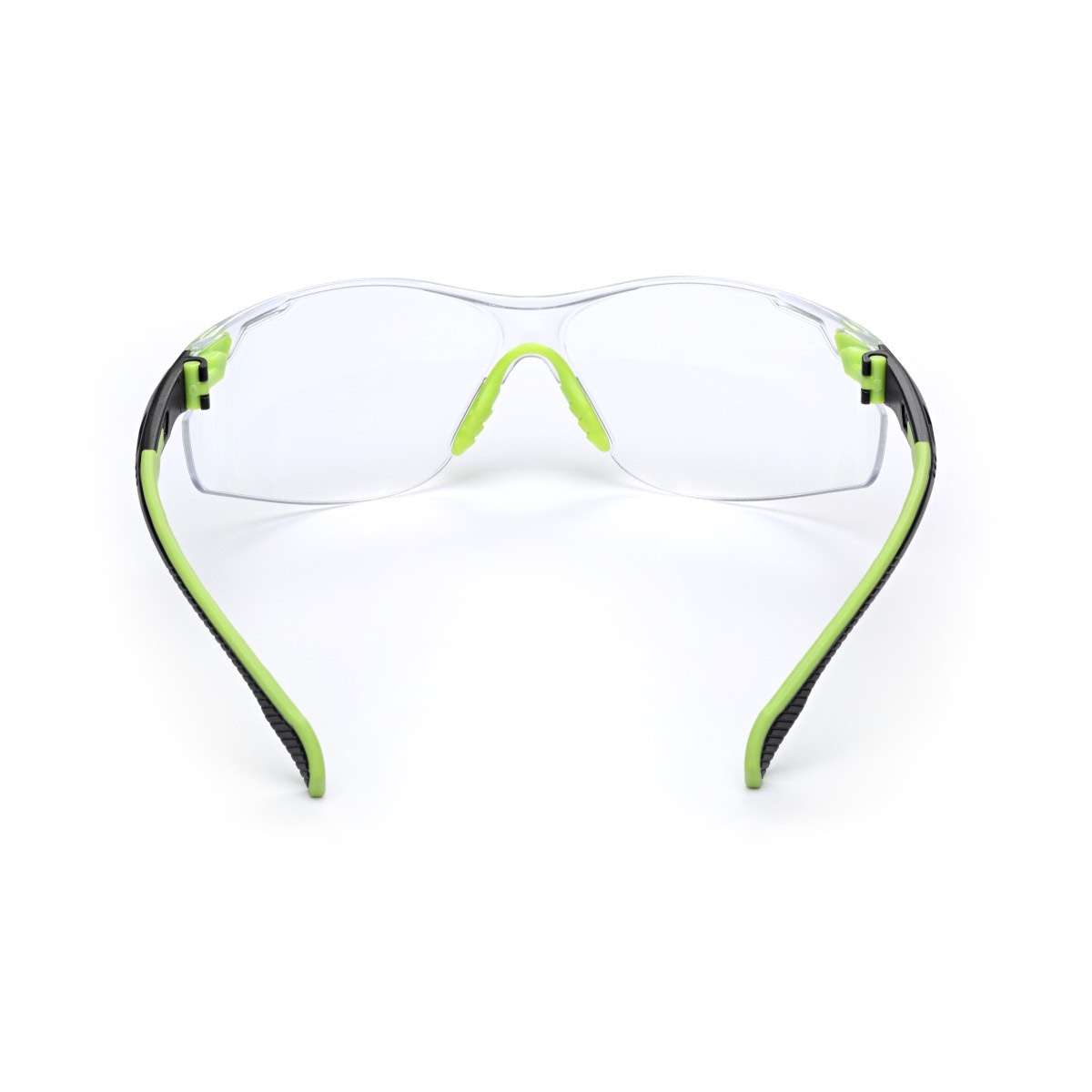 3M S1201SGAF Solus 1000 Safety Glasses, Clear Polycarbonate Lens, Scotchgard Anti-Fog Anti-Scratch, Green/Black Half-Frame, Padded Temples, Soft Nosebridge, ANSI Z87.1 UV Protection (7100079049) (20 Pack) - 2