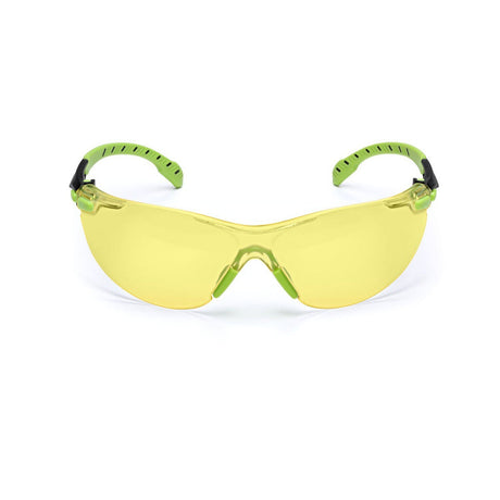 3M S1203SGAF Solus Safety Glasses, 1000 Series, Anti-Fog/Anti-Scratch, Amber Lens, Green/Black Frame, ANSI Z87.1 (7100079181) (20 Pack)