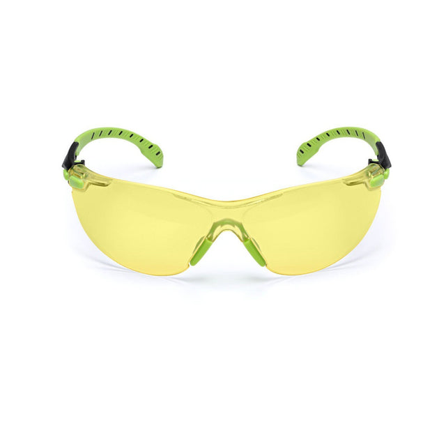 3M S1203SGAF Solus Safety Glasses, 1000 Series, Anti-Fog/Anti-Scratch, Amber Lens, Green/Black Frame, ANSI Z87.1 (7100079181) (20 Pack)