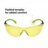 3M S1203SGAF Solus Safety Glasses, 1000 Series, Anti-Fog/Anti-Scratch, Amber Lens, Green/Black Frame, ANSI Z87.1 (7100079181) (20 Pack) - 5