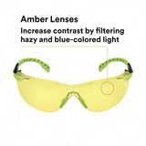 3M S1203SGAF Solus Safety Glasses, 1000 Series, Anti-Fog/Anti-Scratch, Amber Lens, Green/Black Frame, ANSI Z87.1 (7100079181) (20 Pack) - 6