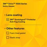 3M S1203SGAF Solus Safety Glasses, 1000 Series, Anti-Fog/Anti-Scratch, Amber Lens, Green/Black Frame, ANSI Z87.1 (7100079181) (20 Pack) - 10
