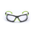 3M S1201SGAF-KT Solus Safety Glasses 1000 Series Scotchgard Anti-Fog, Clear Lens, Green/Black Frame, Removable Foam Gasket and Strap, ANSI Z87 (7100079182) (20 Pack)