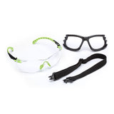 3M S1201SGAF-KT Solus Safety Glasses 1000 Series Scotchgard Anti-Fog, Clear Lens, Green/Black Frame, Removable Foam Gasket and Strap, ANSI Z87 (7100079182) (20 Pack) - 4