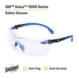 3M S1101SGAF Solus Safety Glasses, 1000 Series, Clear Lens, Blue/Black Frame, ANSI Z87 Impact Rated, Anti-Fog (7100079183) - 5