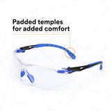 3M S1101SGAF Solus Safety Glasses, 1000 Series, Clear Lens, Blue/Black Frame, ANSI Z87 Impact Rated, Anti-Fog (7100079183) - 7
