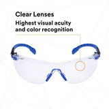 3M S1101SGAF Solus Safety Glasses, 1000 Series, Clear Lens, Blue/Black Frame, ANSI Z87 Impact Rated, Scotchgard Anti-Fog (7100079183) (20 Pack) - 8