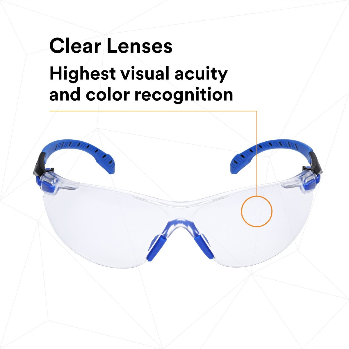 3M S1101SGAF Solus Safety Glasses, 1000 Series, Clear Lens, Blue/Black Frame, ANSI Z87 Impact Rated, Anti-Fog (7100079183) - 8