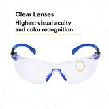 3M S1101SGAF Solus Safety Glasses, 1000 Series, Clear Lens, Blue/Black Frame, ANSI Z87 Impact Rated, Anti-Fog (7100079183) - 8