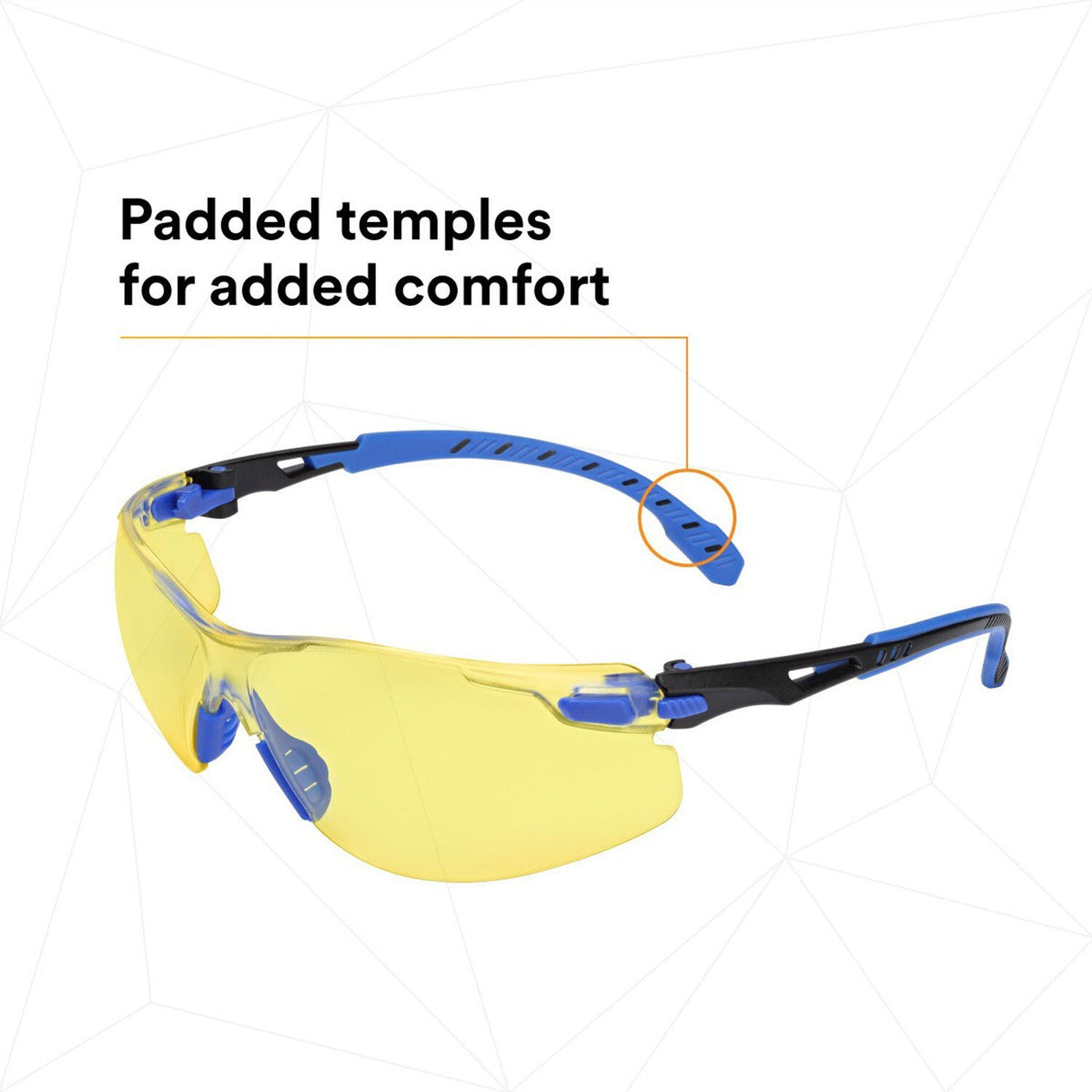 3M S1103SGAF Solus Safety Glasses 1000 Series Anti-Fog Amber Lens Blue/Black Frame ANSI Z87.1 (7100079185) (20 Pack) - 5