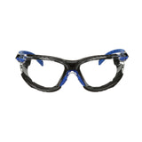 3M Solus Safety Glasses 1000 Series Scotchgard Anti-Fog Clear Lens Blue/Black Frame Removable Foam Gasket and Strap (27189) (7100079186) (20 Pack)