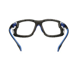 3M Solus Safety Glasses 1000 Series Scotchgard Anti-Fog Clear Lens Blue/Black Frame Removable Foam Gasket and Strap (27189) (7100079186) (20 Pack) - 4