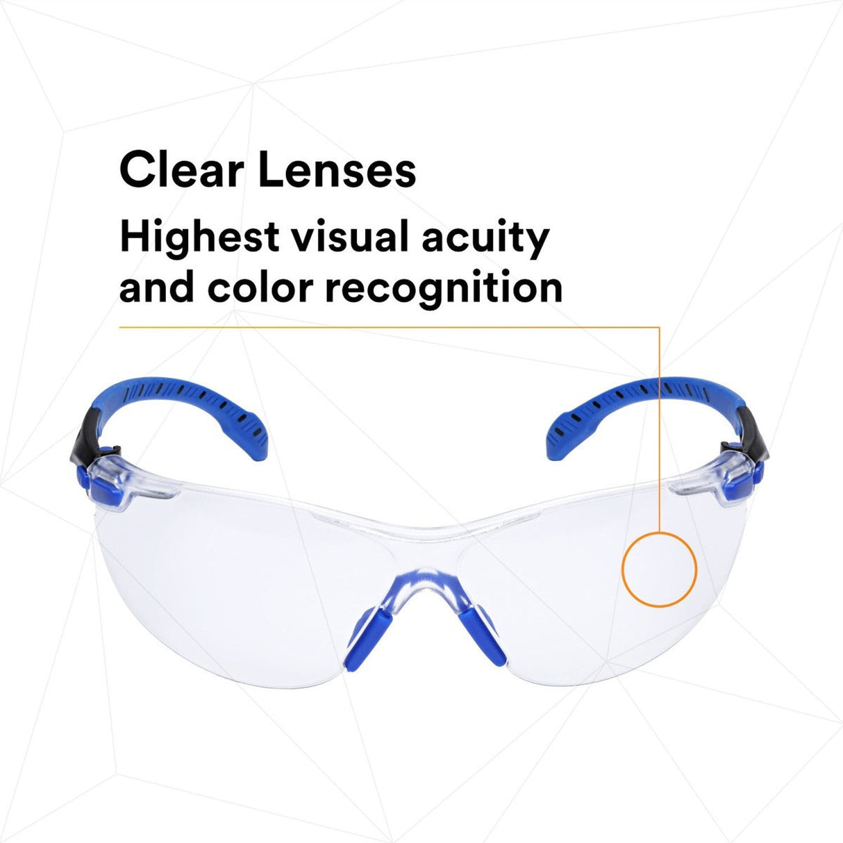 3M Solus Safety Glasses 1000 Series Scotchgard Anti-Fog Clear Lens Blue/Black Frame Removable Foam Gasket and Strap (27189) (7100079186) (20 Pack) - 8