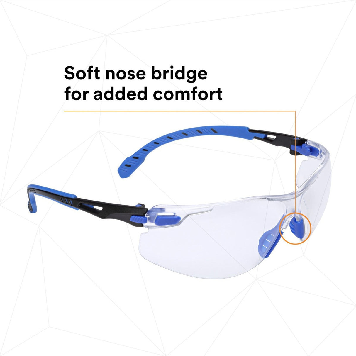 3M Solus Safety Glasses 1000 Series Scotchgard Anti-Fog Clear Lens Blue/Black Frame Removable Foam Gasket and Strap (27189) (7100079186) (20 Pack) - 10