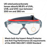 3M GG501SGAF GoggleGear 500 Series Safety Goggles, Clear Lens, Anti-Fog, Indirect Ventilation, Adjustable Cloth Strap, D3/D4 Rated ANSI Z87.1-2015 (7100079187) (1 Pair) (10 Pack) - 9