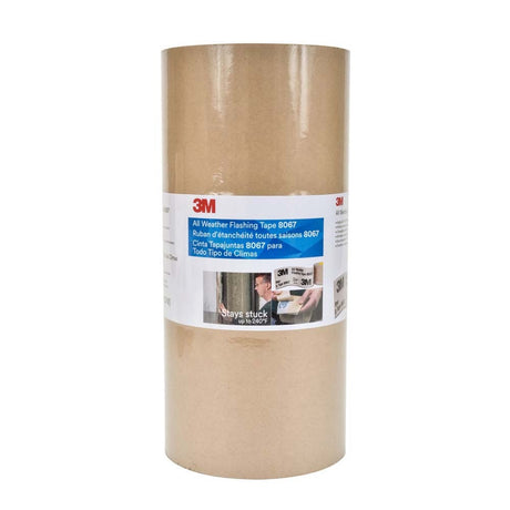 3M 7100079743 All Weather Flashing Tape 8067, Tan, 12 in x 75 ft, Slit Liner (2-10 Slit)