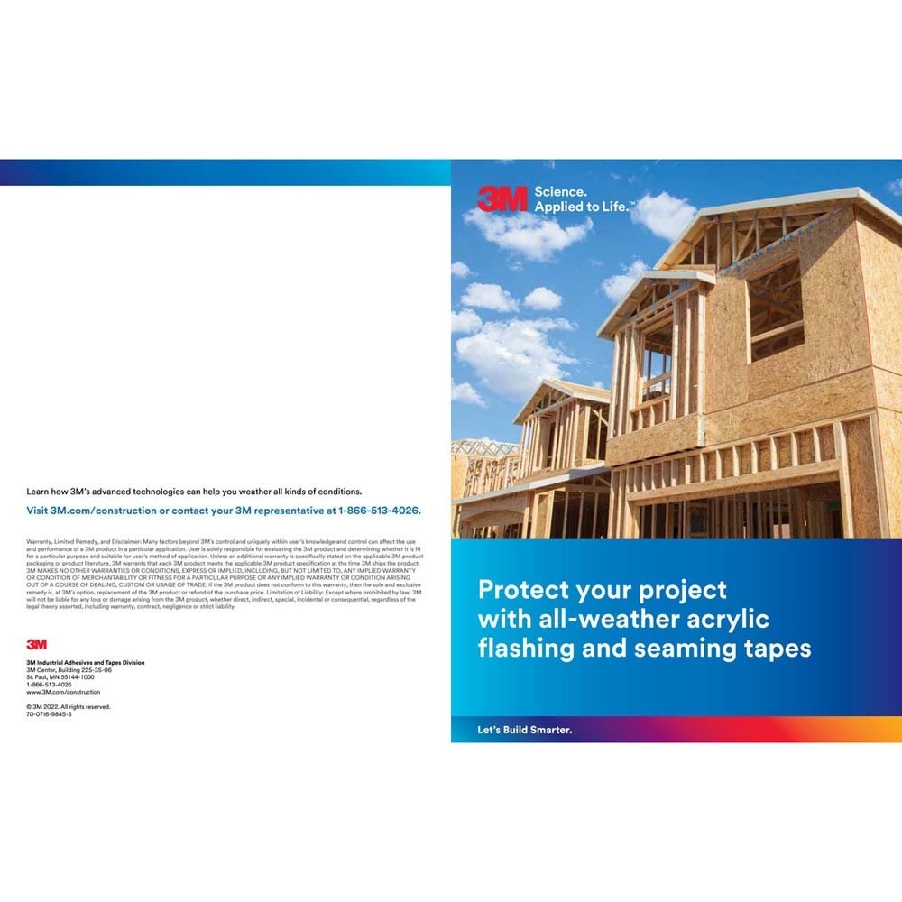 3M 7100079743 All Weather Flashing Tape 8067, Tan, 12 in x 75 ft, Slit Liner (2-10 Slit) - 3