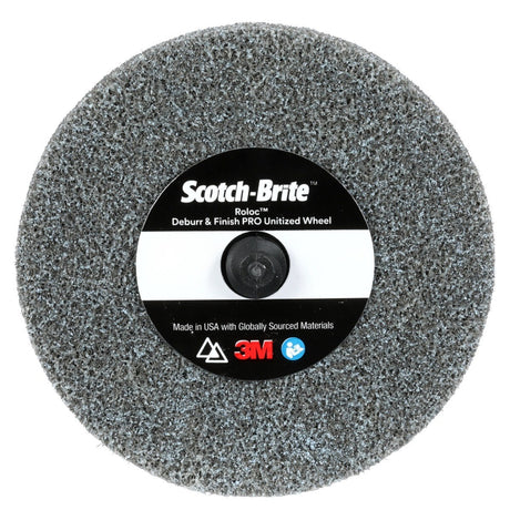 3M DP-UR Scotch-Brite Roloc Deburr & Finish PRO Unitized Wheel, 6C Medium+, TR, 3 in x 1/8 in (7100081366) (40 Pack)