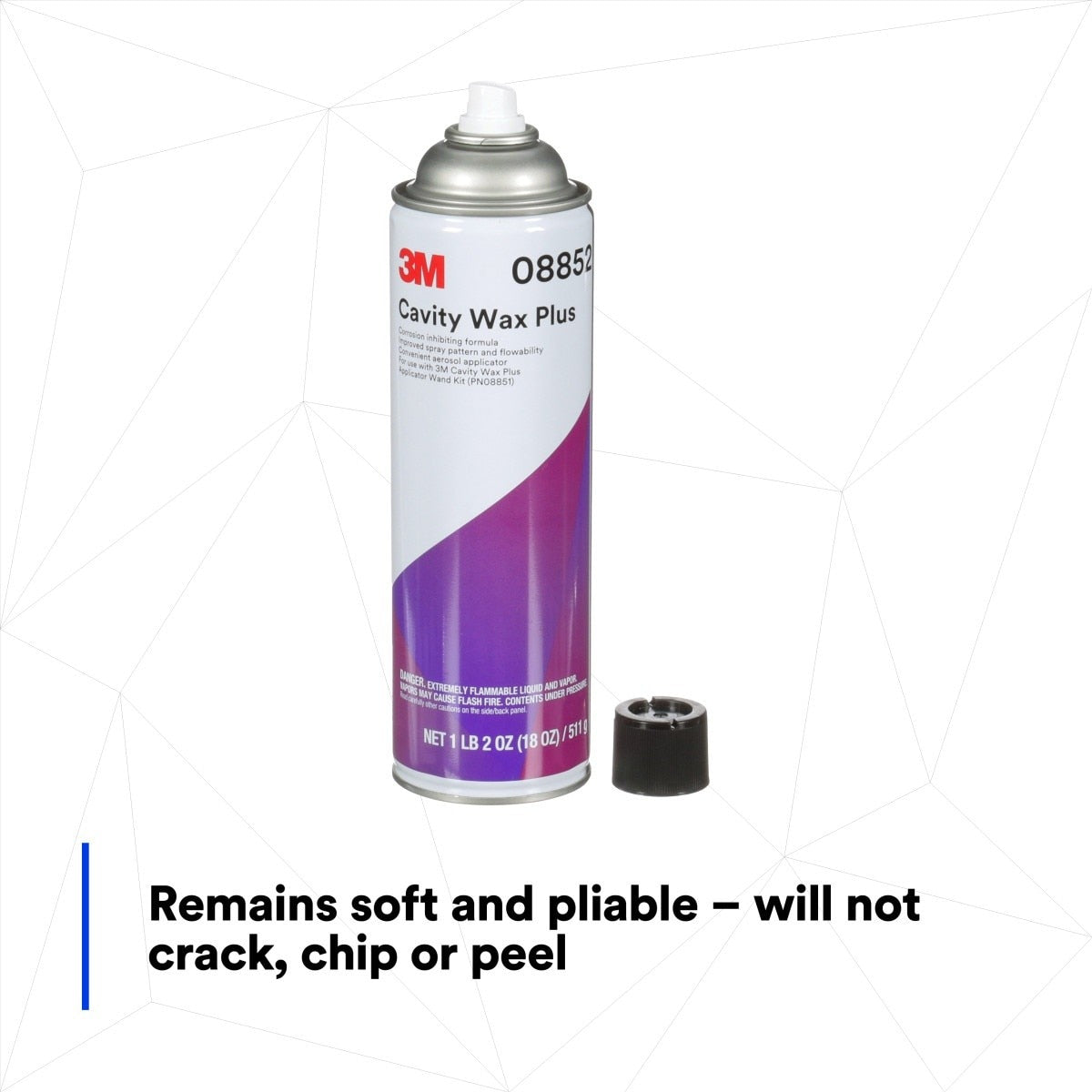 3M 08852 Cavity Wax Plus Aerosol, 18 fl oz, Self-Healing Corrosion Protection (7100081897) (4 Pack) - 7