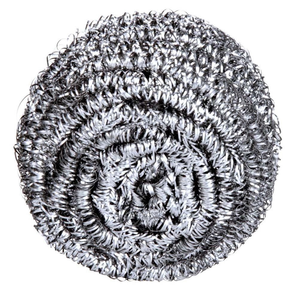 3M 84 Scotch-Brite Stainless Steel Scrubber , heavy-duty metal scrub ball for pots, pans and grills (7100083743) (12 Pack)