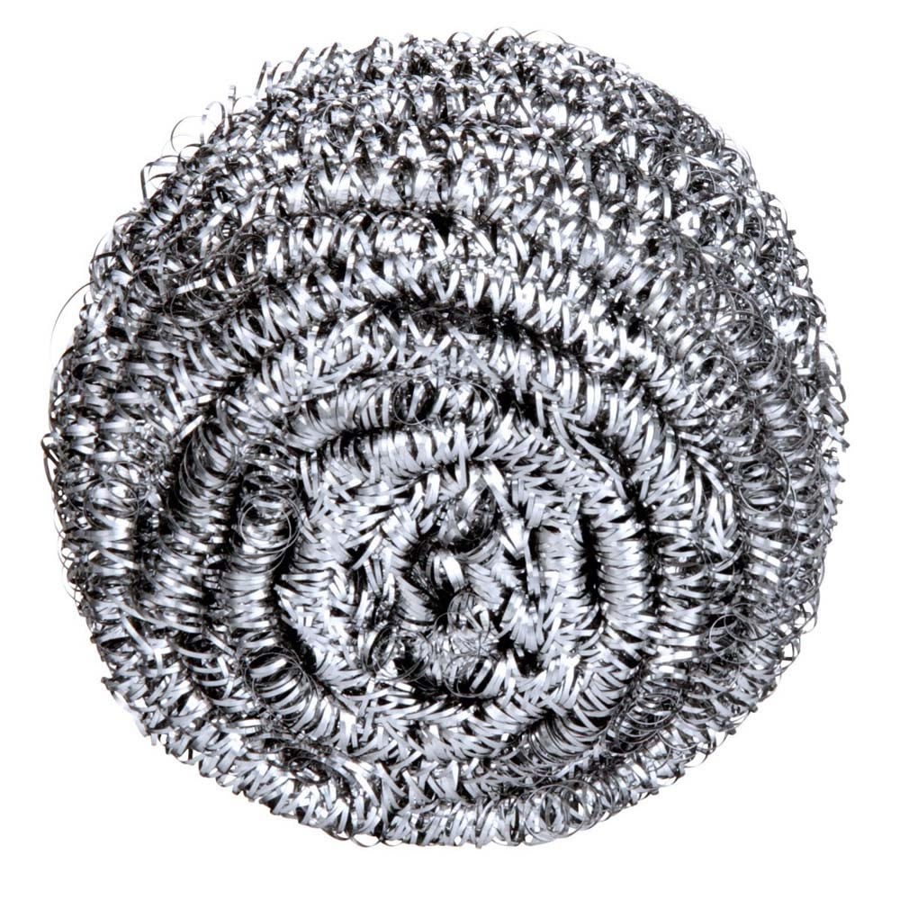 3M 84 Scotch-Brite Stainless Steel Scrubber , heavy-duty metal scrub ball for pots, pans and grills (7100083743)