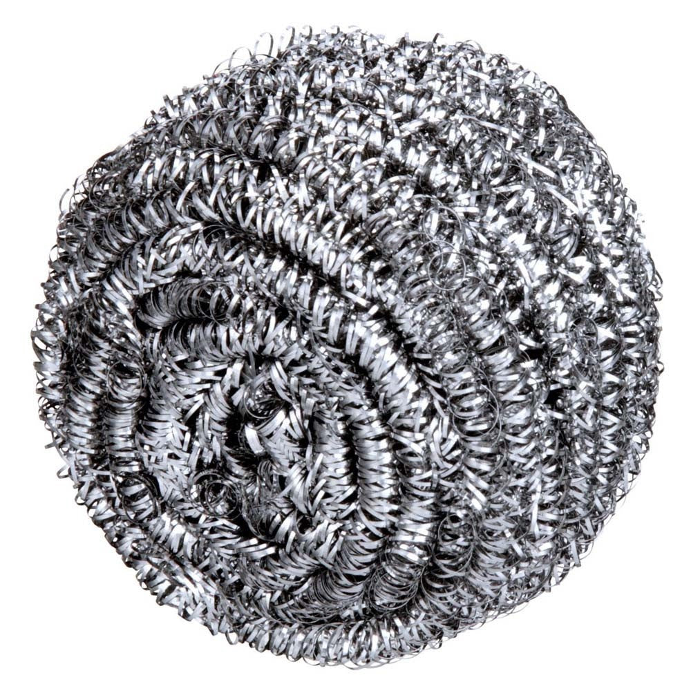 3M 84 Scotch-Brite Stainless Steel Scrubber , heavy-duty metal scrub ball for pots, pans and grills (7100083743) (12 Pack) - 3