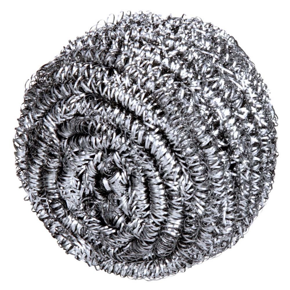 3M 84 Scotch-Brite Stainless Steel Scrubber , heavy-duty metal scrub ball for pots, pans and grills (7100083743) - 3