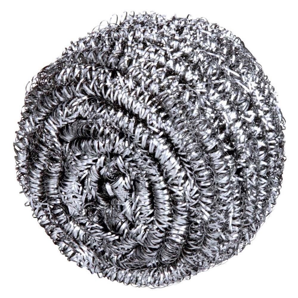 3M 7100083743 Scotch-Brite Stainless Steel Scrubber 84, heavy-duty metal scrub ball for pots, pans and grills (1.75 oz, 12/Case) - 3
